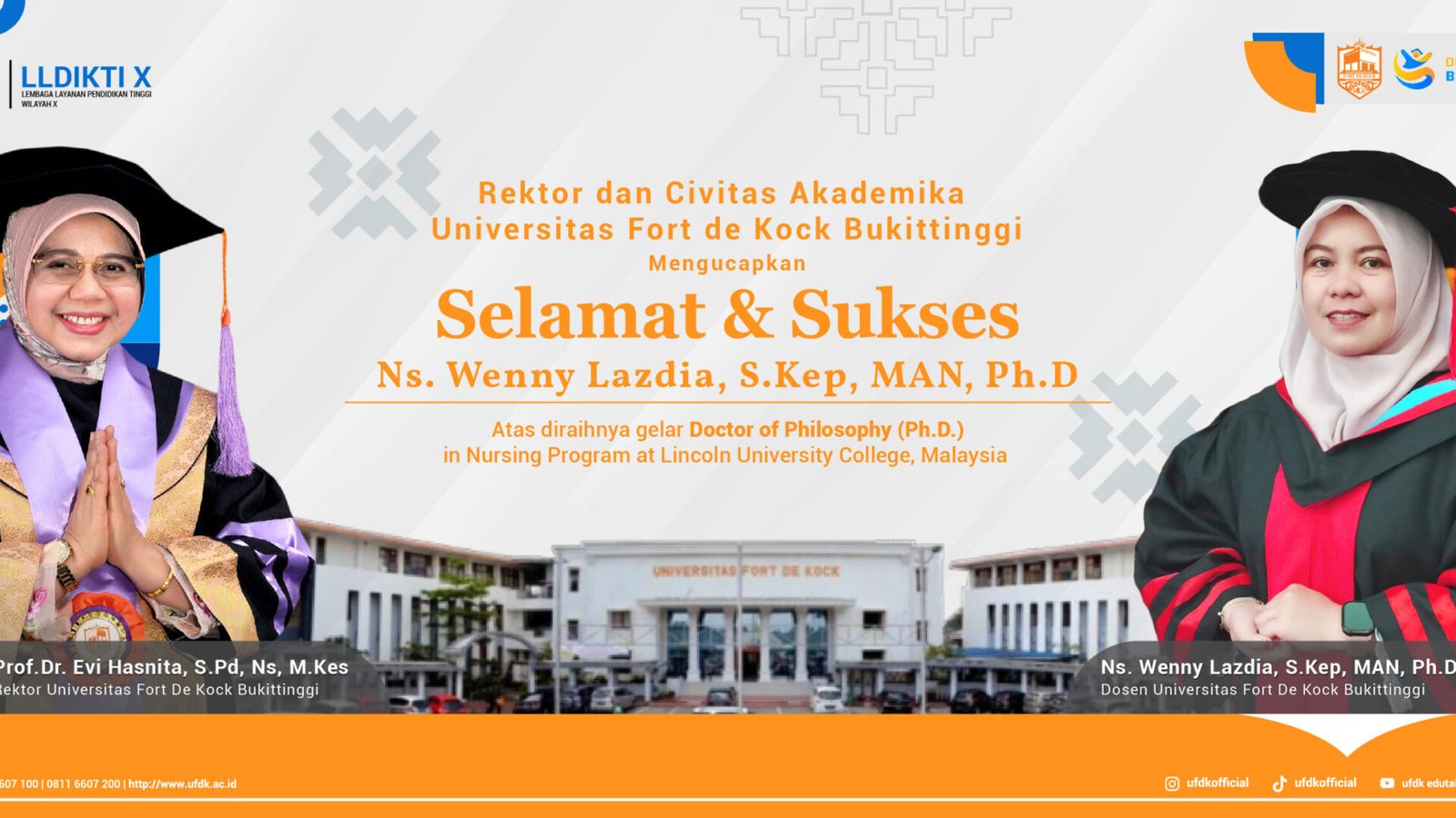 Ucapan Selamat Atas Gelar Wenny Lazdia